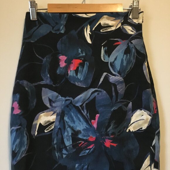 Tropical Floral Paradise High Waist Cotton Pencil Skirt - Picture 5 of 16